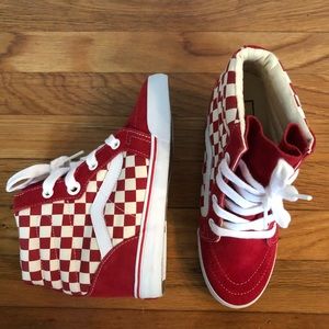 Vans - Sk8 Hi Wedge Red Checkerboard